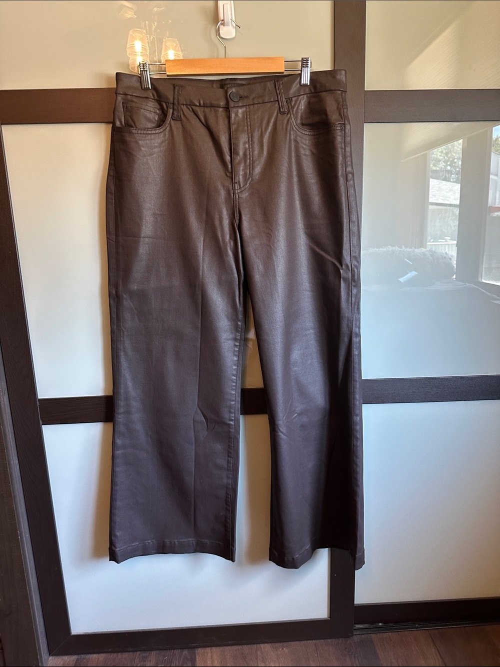 KUT From the Kloth Brown Faux Leather Pants size 14
